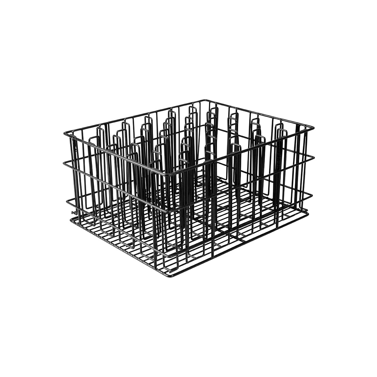 Trenton Glass Basket - 12 Compartment (430x355x215mm 110x105mm - Black PVC Coated)