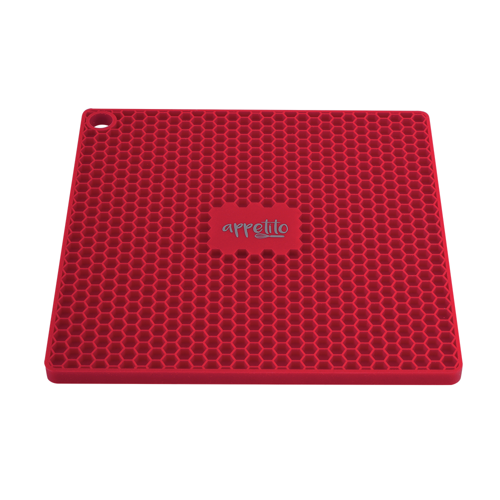 Appetito Silicone Square Trivet 17.3cm - Red