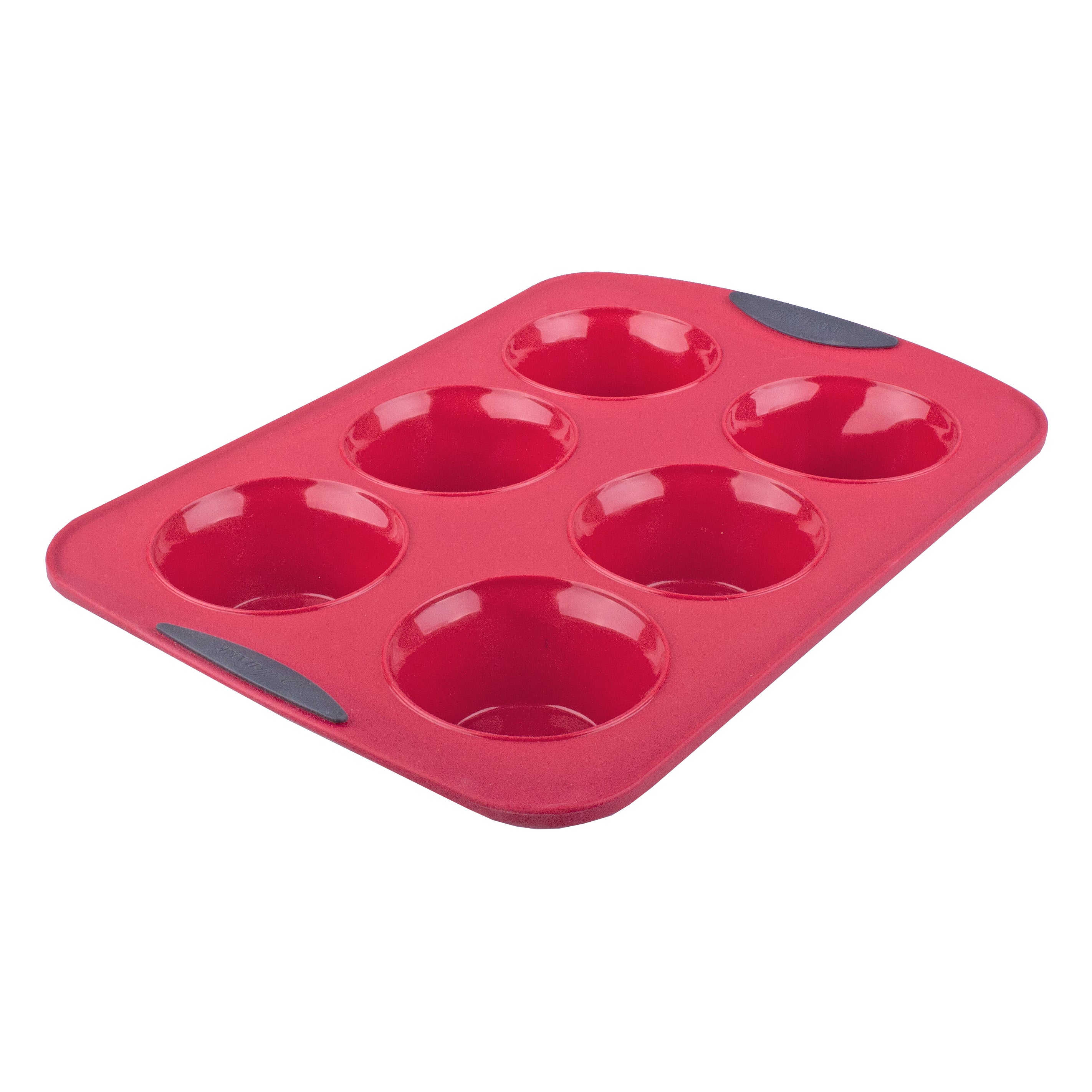 Daily Bake Silicone 6 Cup Jumbo Muffin Pan - Red