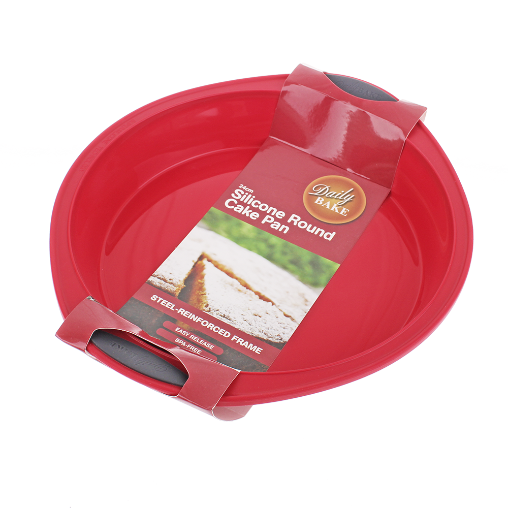 Daily Bake Silicone Round Cake Pan – 23cm Red