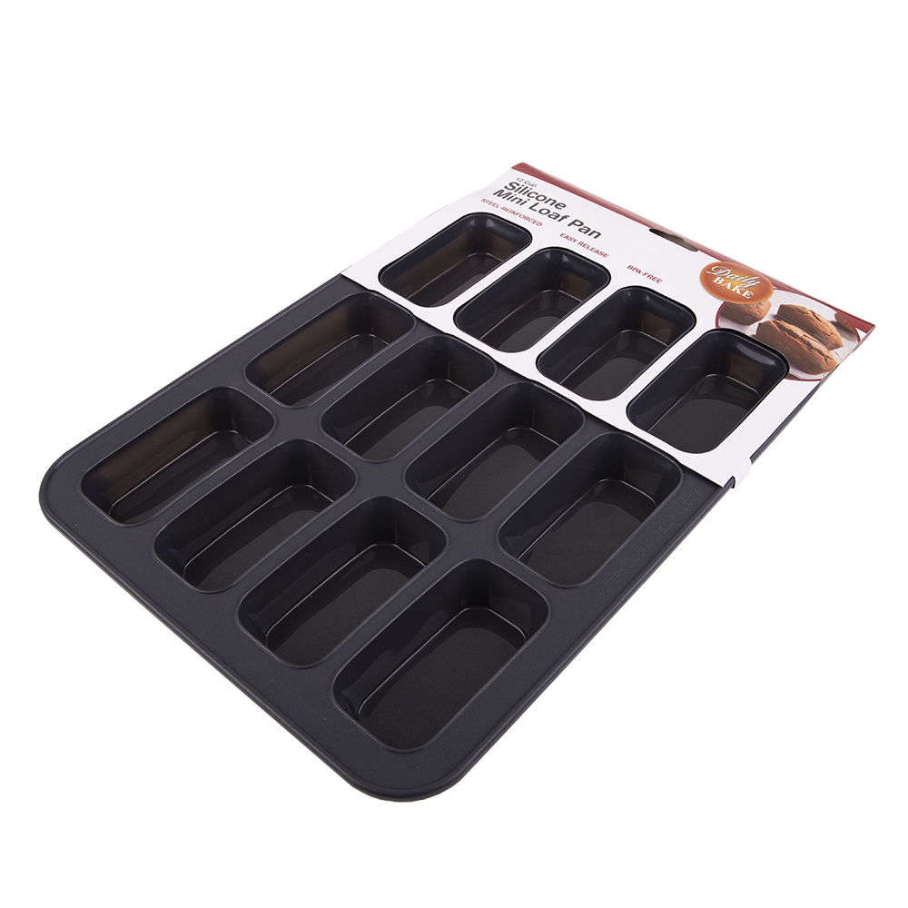 Daily Bake Silicone 12 Cup Mini Loaf Pan - Charcoal