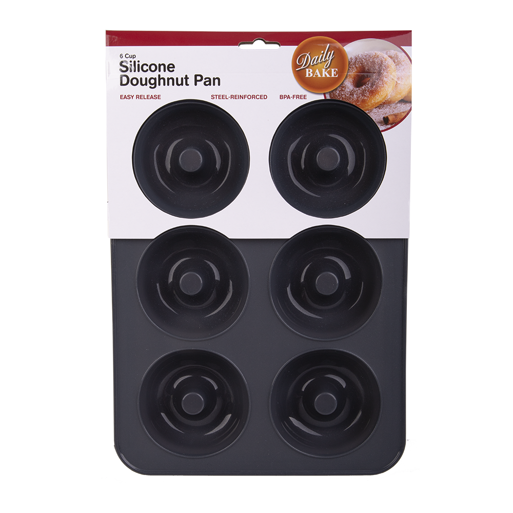 Daily Bake Silicone 6 Cup Doughnut Pan – Charcoal