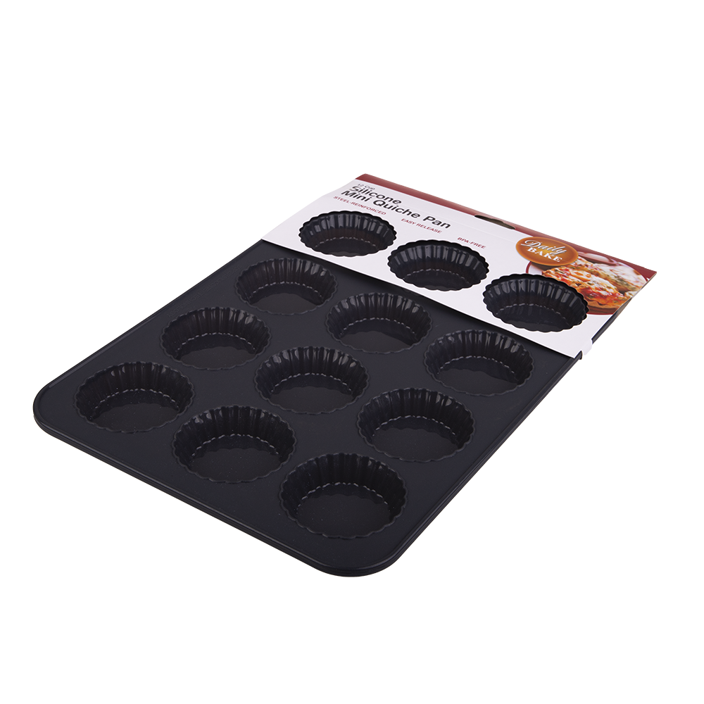 Daily Bake Silicone 12 Cup Mini Quiche Pan - Charcoal