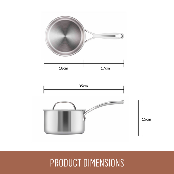 Essteele Eternita Stainless Steel 18cm/2.8L Covered Saucepan