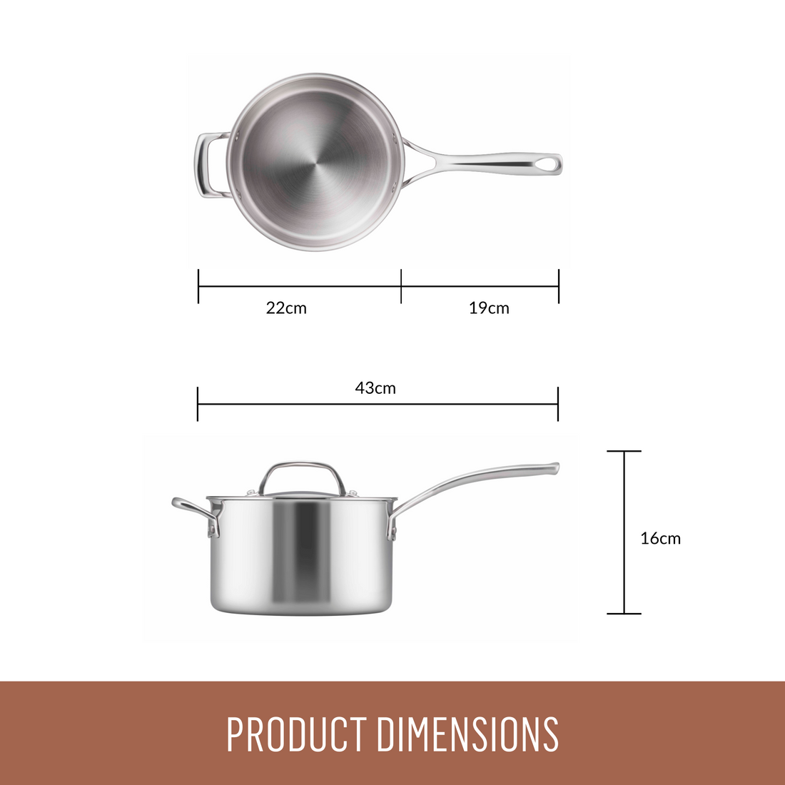 Essteele Eternita Stainless Steel 20cm/3.7L Covered Saucepan With Helper Handle