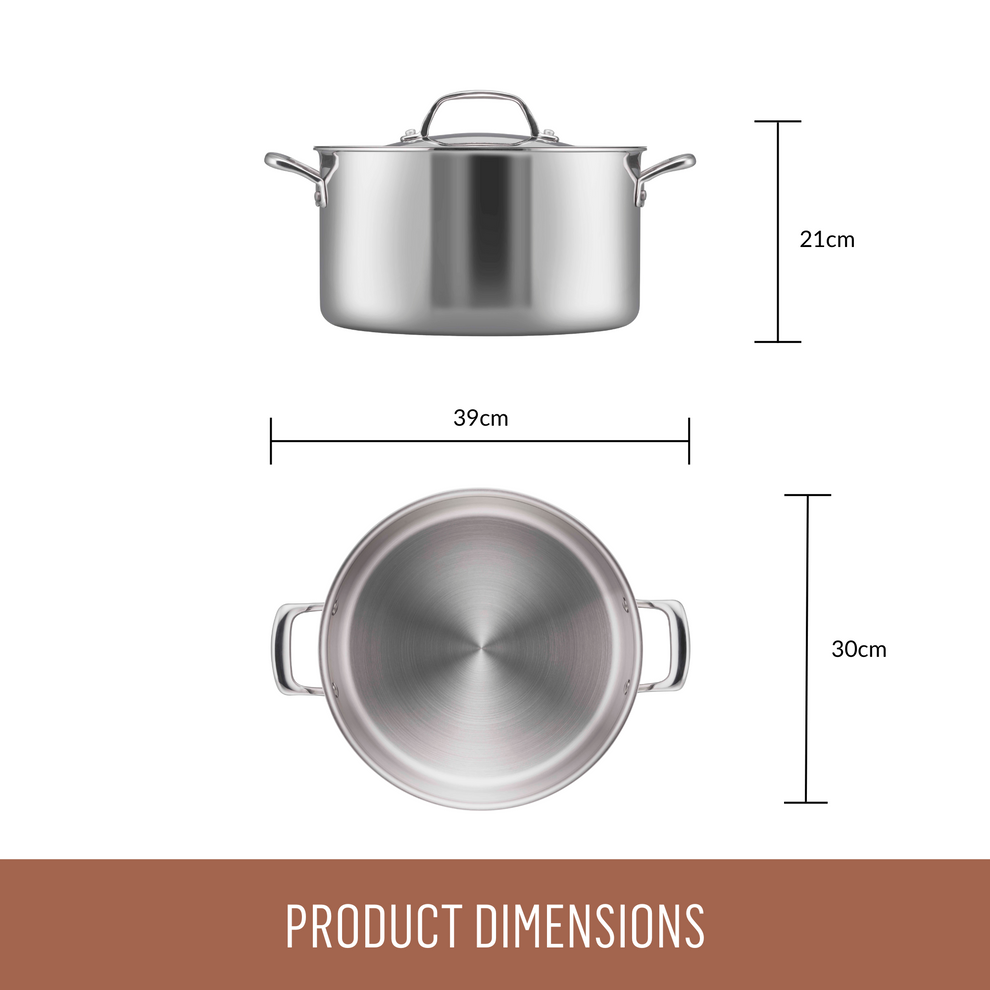 Essteele Eternita Clad Stainless Steel Induction Covered Stockpot 30cm/11.3L