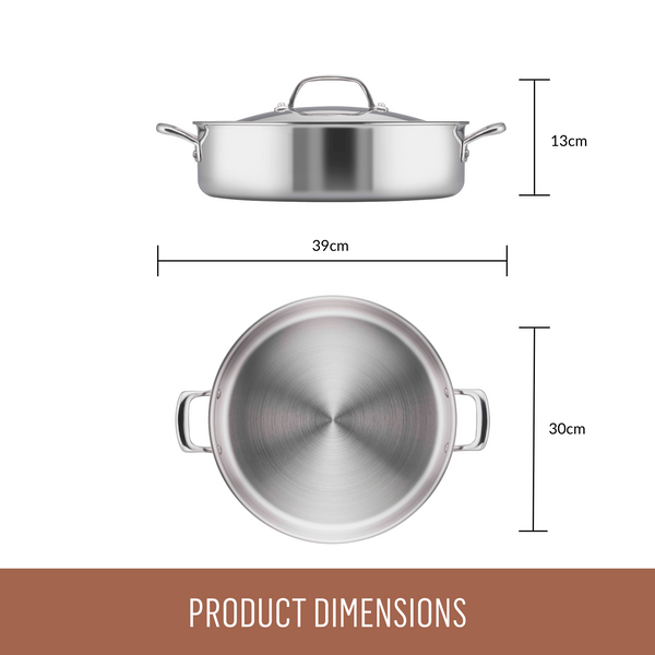 Essteele Eternita Stainless Steel 30cm/5.6L Covered Sauteuse