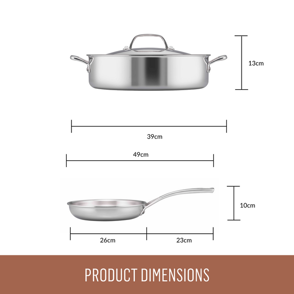 Essteele Eternita Clad Stainless Steel Induction 2 Piece Cookware Set