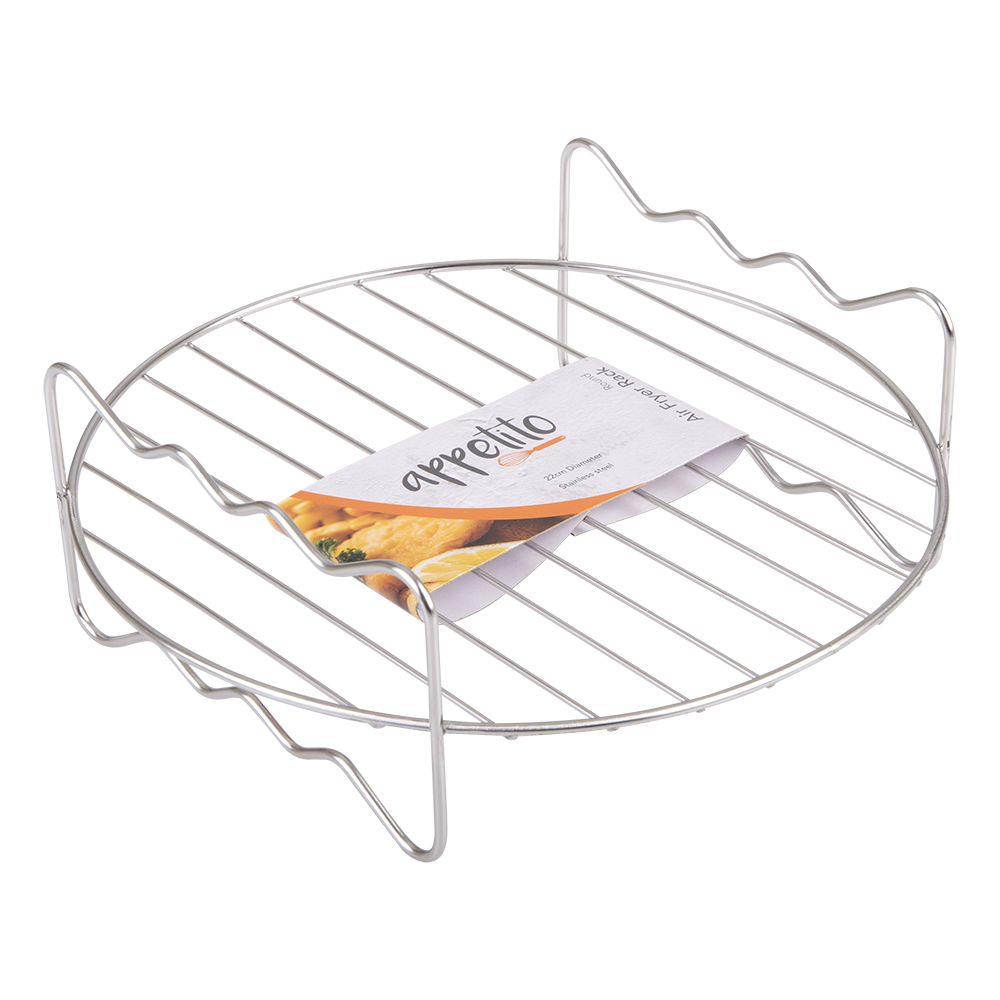 Appetito Stainless Steel Air Fryer Rack Round 22cm