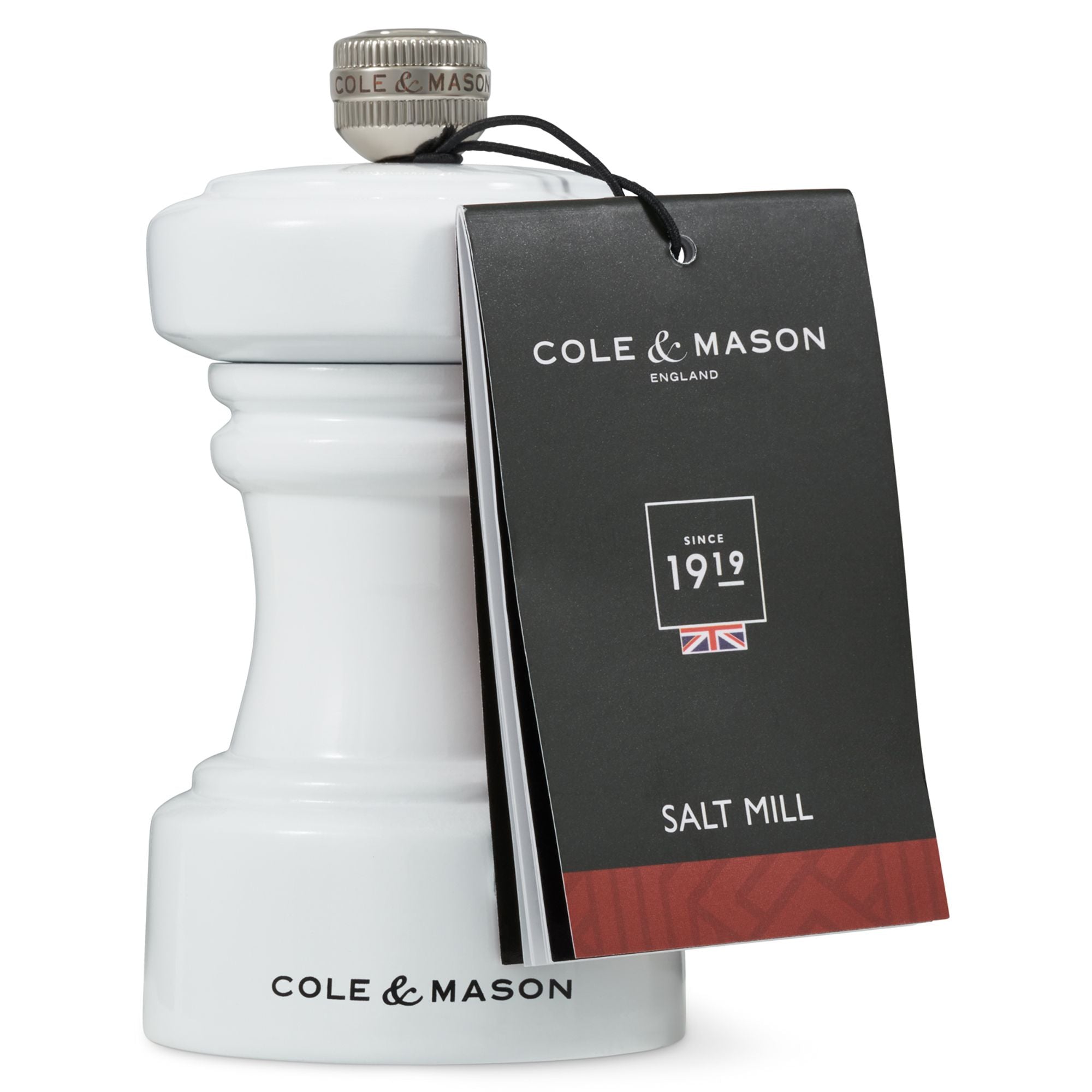 Cole & Mason Hoxton White Gloss Salt Mill 104mm