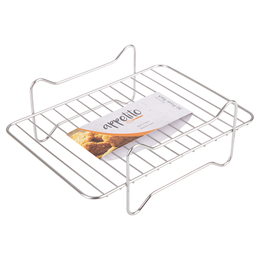 Appetito Stainless Steel Rectangle Air Fryer Rack 22 × 16cm