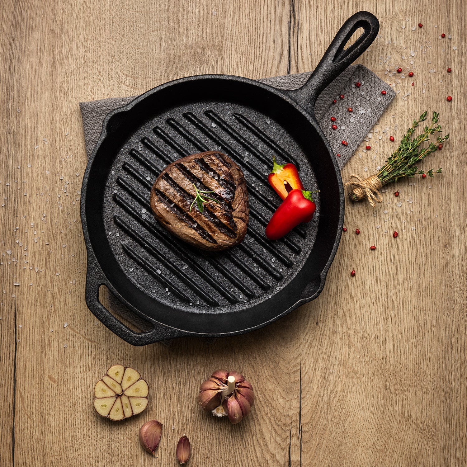 Tramontina Pre-Seasoned Cast Iron Griddle Pan 28cm