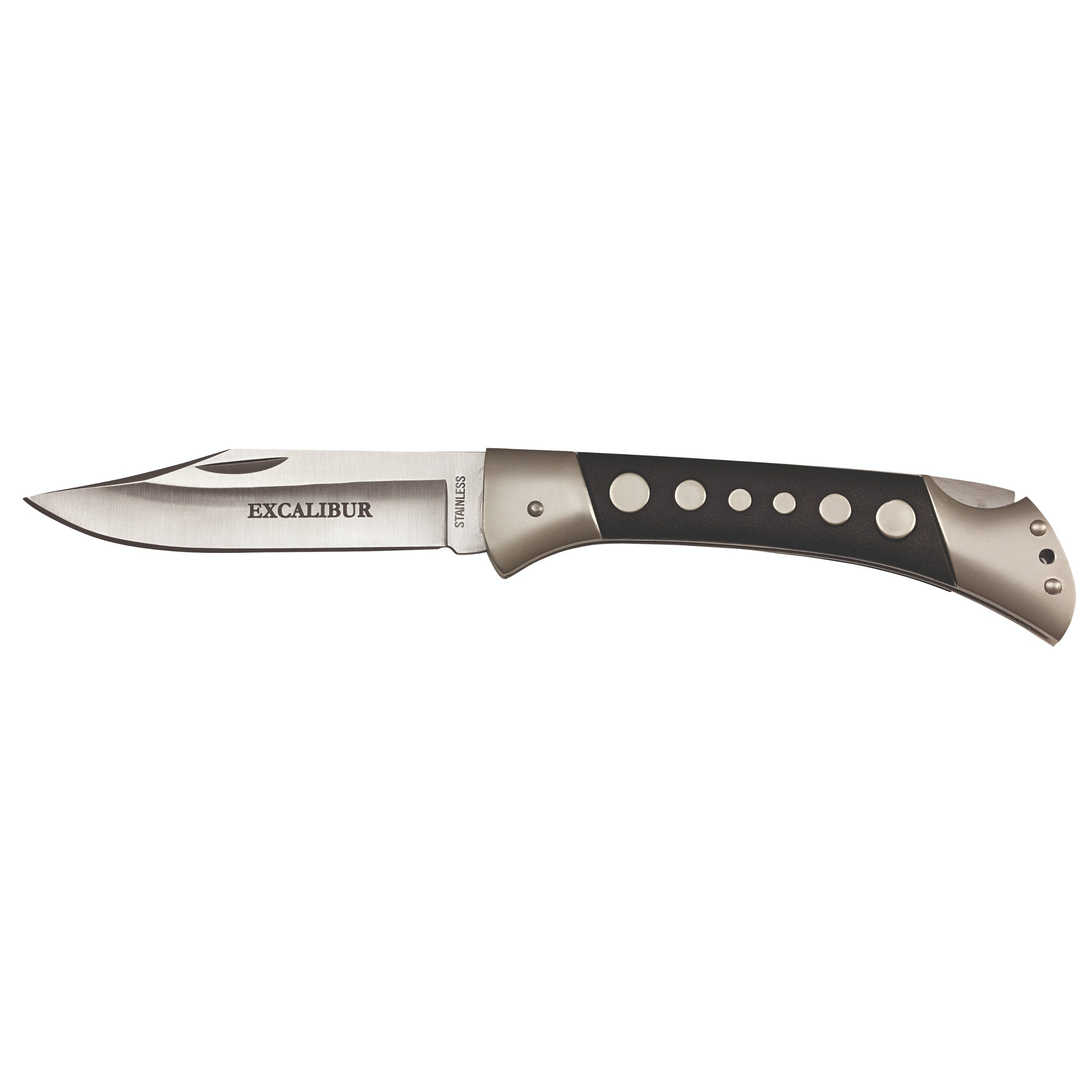 Excalibur Black Disk Clip Point Folding Knife (12cm Closed)