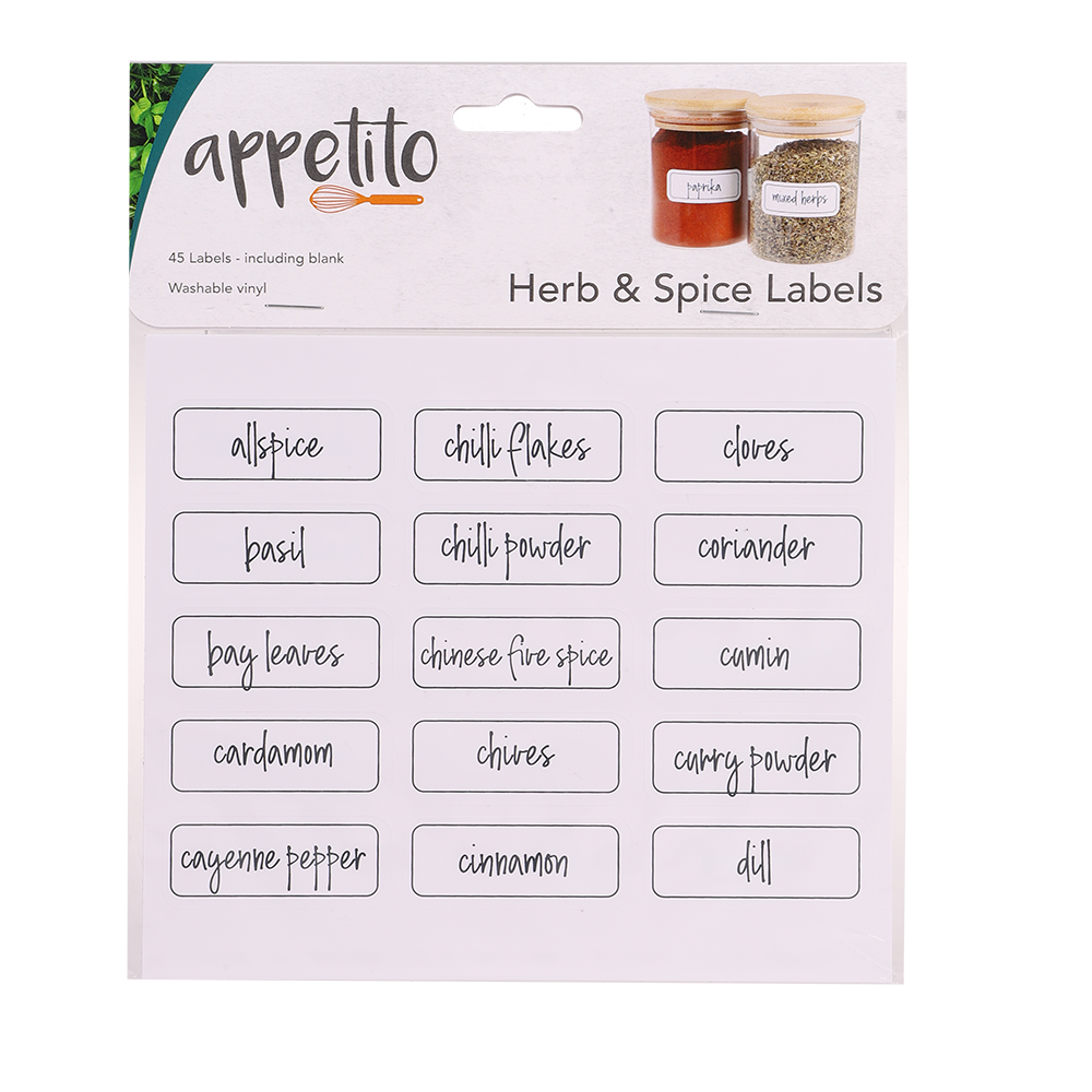 Appetito Herb & Spice Labels - 45 Pack