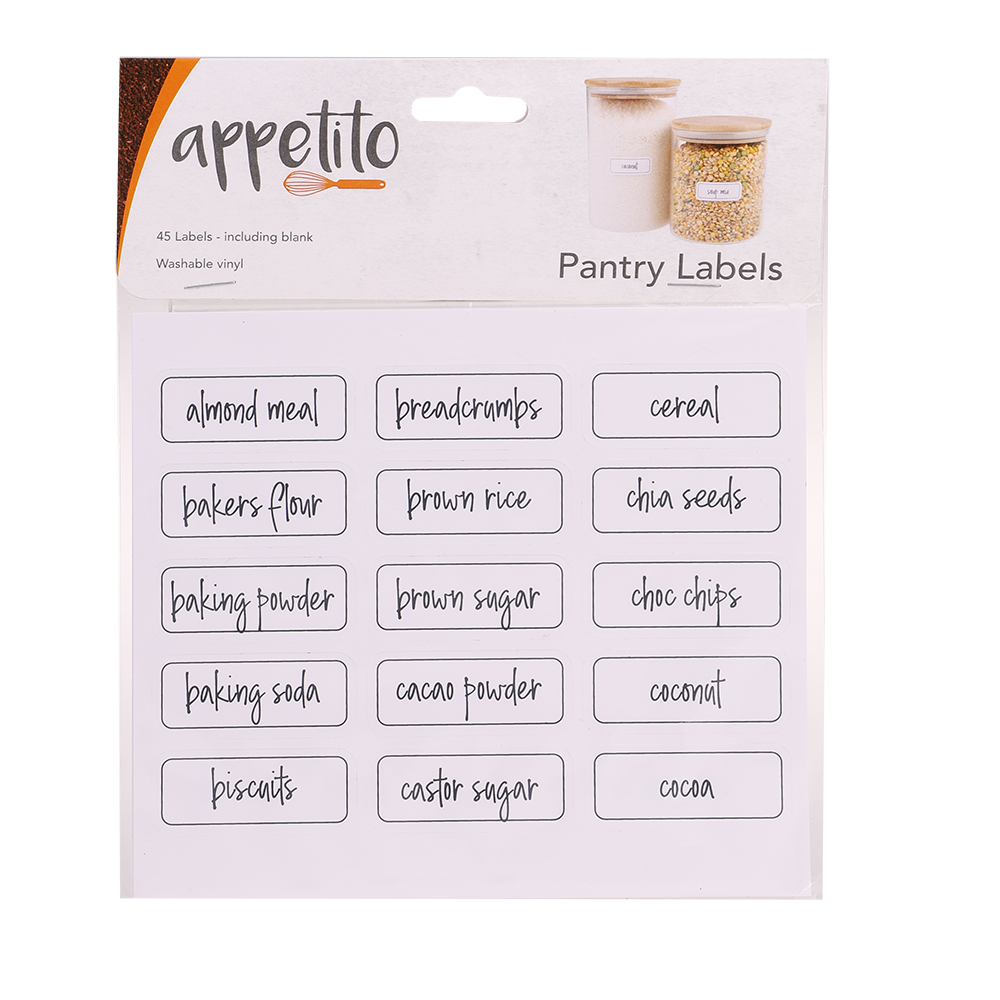 Appetito Pantry Labels - 45 Pack