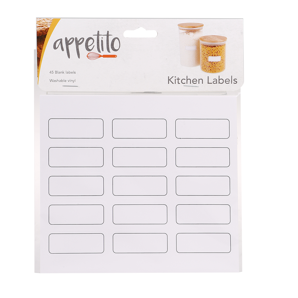 Appetito Blank Kitchen Labels - 45 Pack