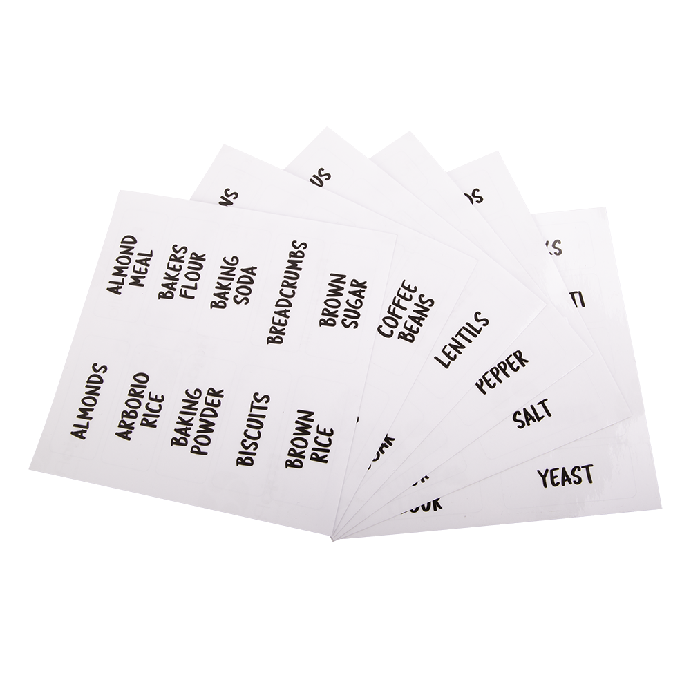 Appetito Clear Pantry Labels - 60 Pack