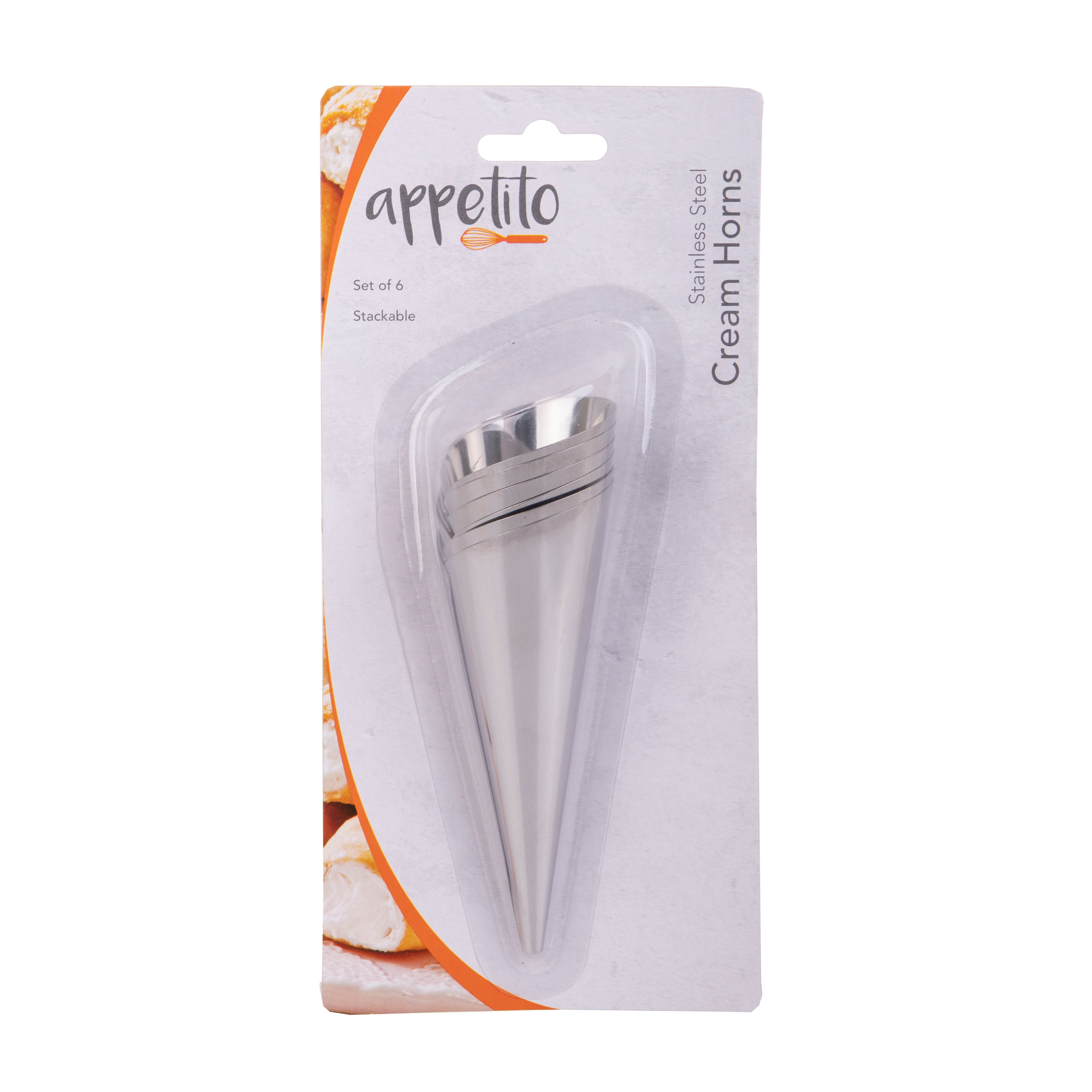 Appetito Stainless Steel Cream Horns – Set of 6