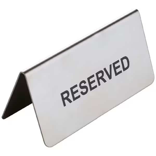 KH Classik Chef Reserved Sign Stainless Steel