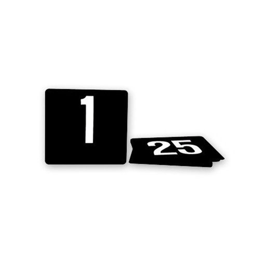 KH Classik Chef Plastic Table Number Set White On Black 1 - 25