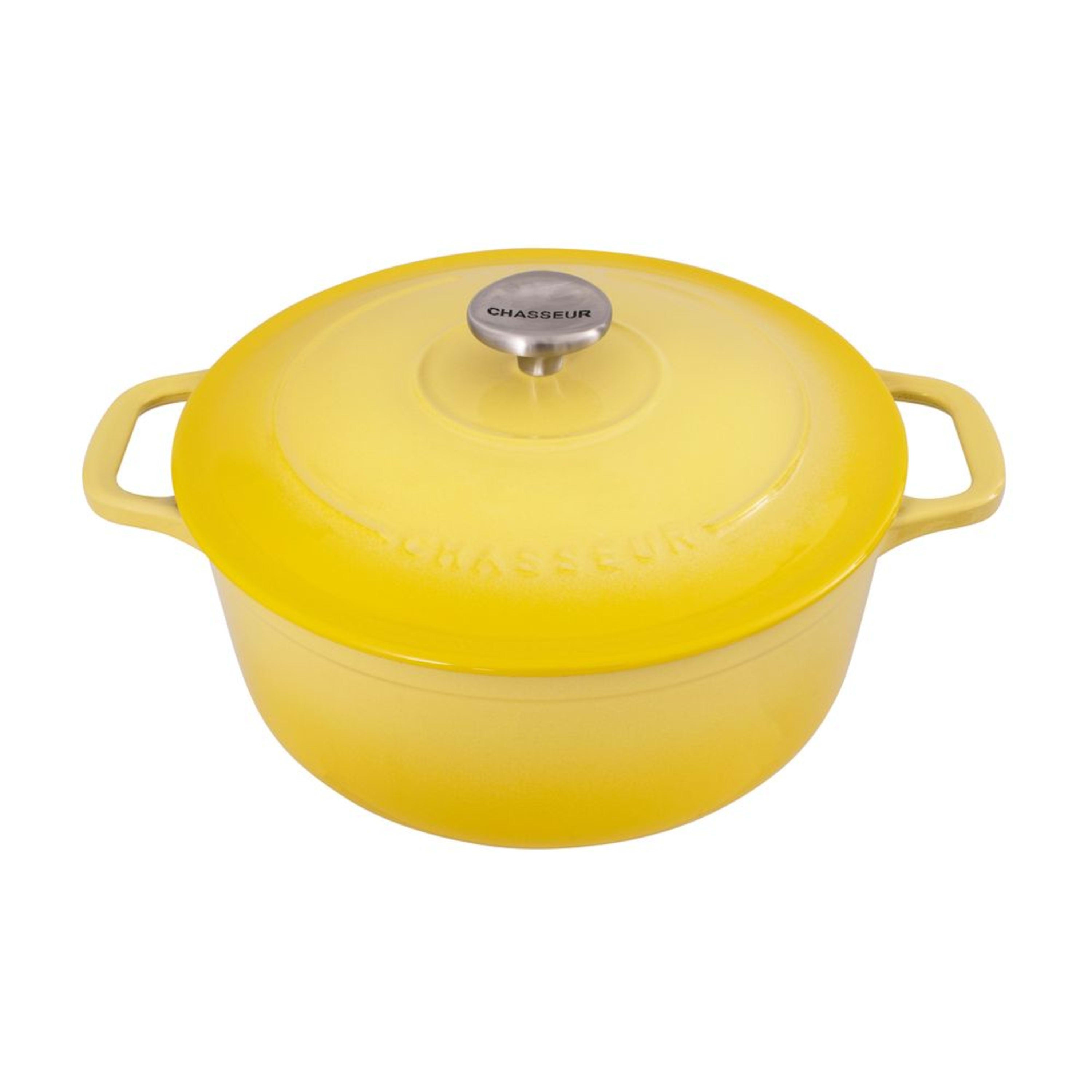 Chasseur Round French Oven 28cm - Lemon Yellow