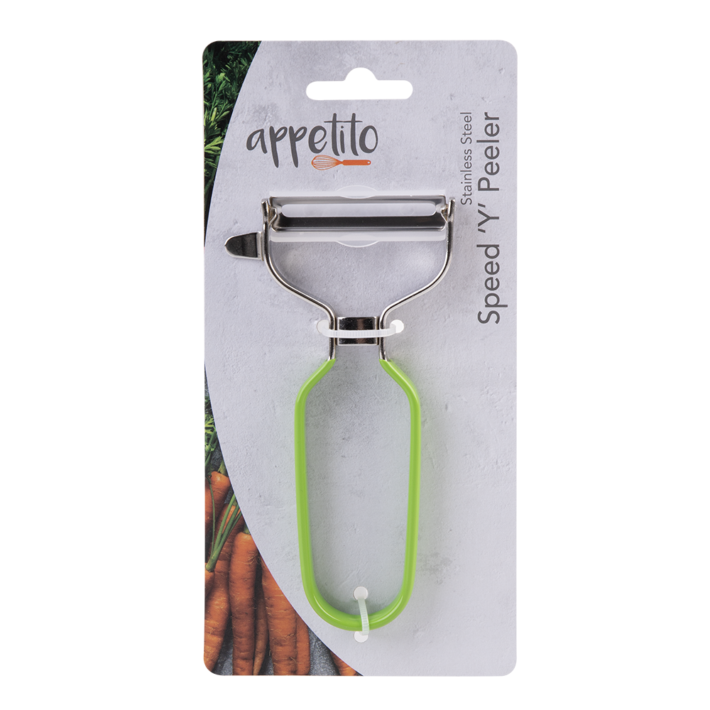 Appetito Stainless Steel Speed 'Y' Peeler with Japanese Steel Blade - Green