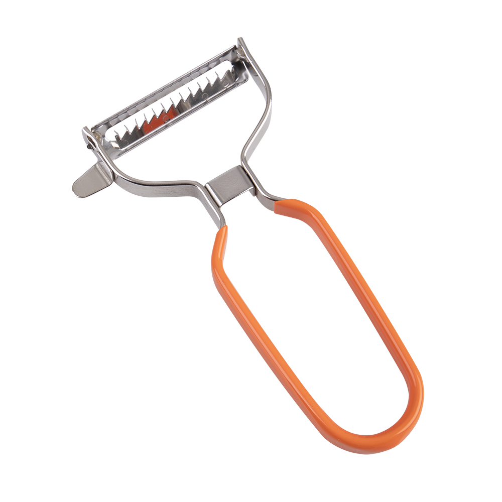 Appetito Stainless Steel Julienne 'Y' Peeler with Japanese Steel Blade - Orange