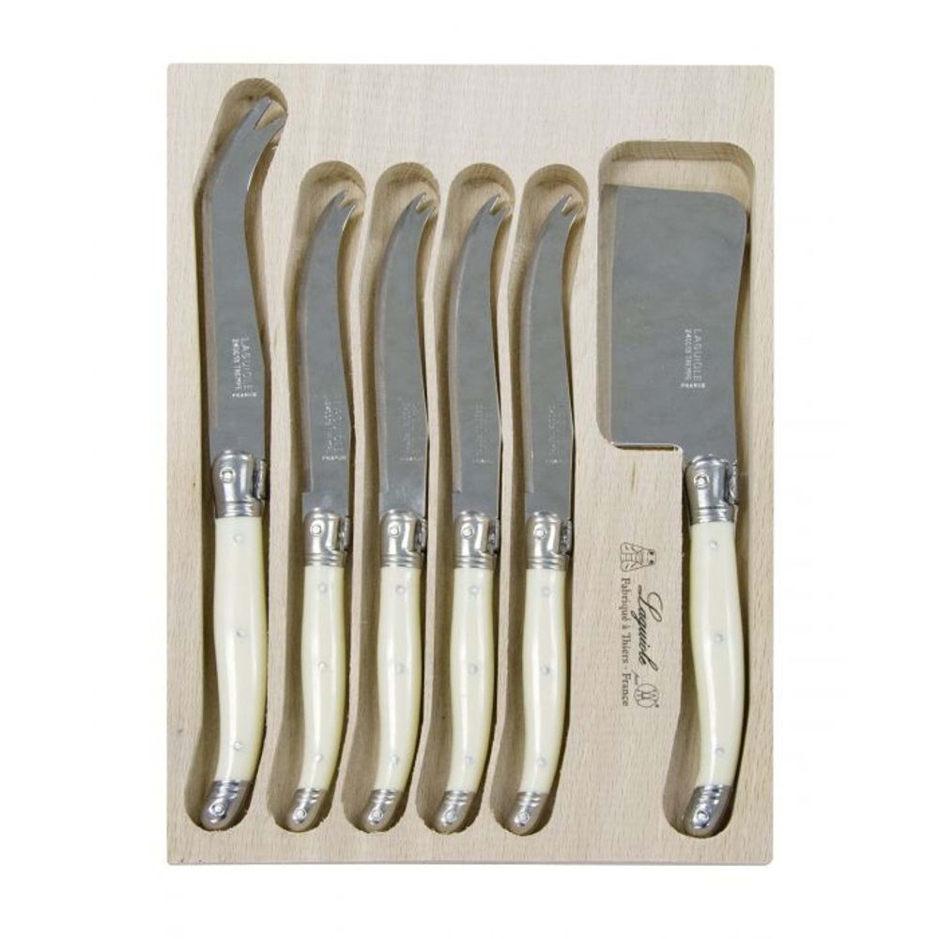 Laguiole André Verdier Debutant Cheese 6 Piece Set - Ivory
