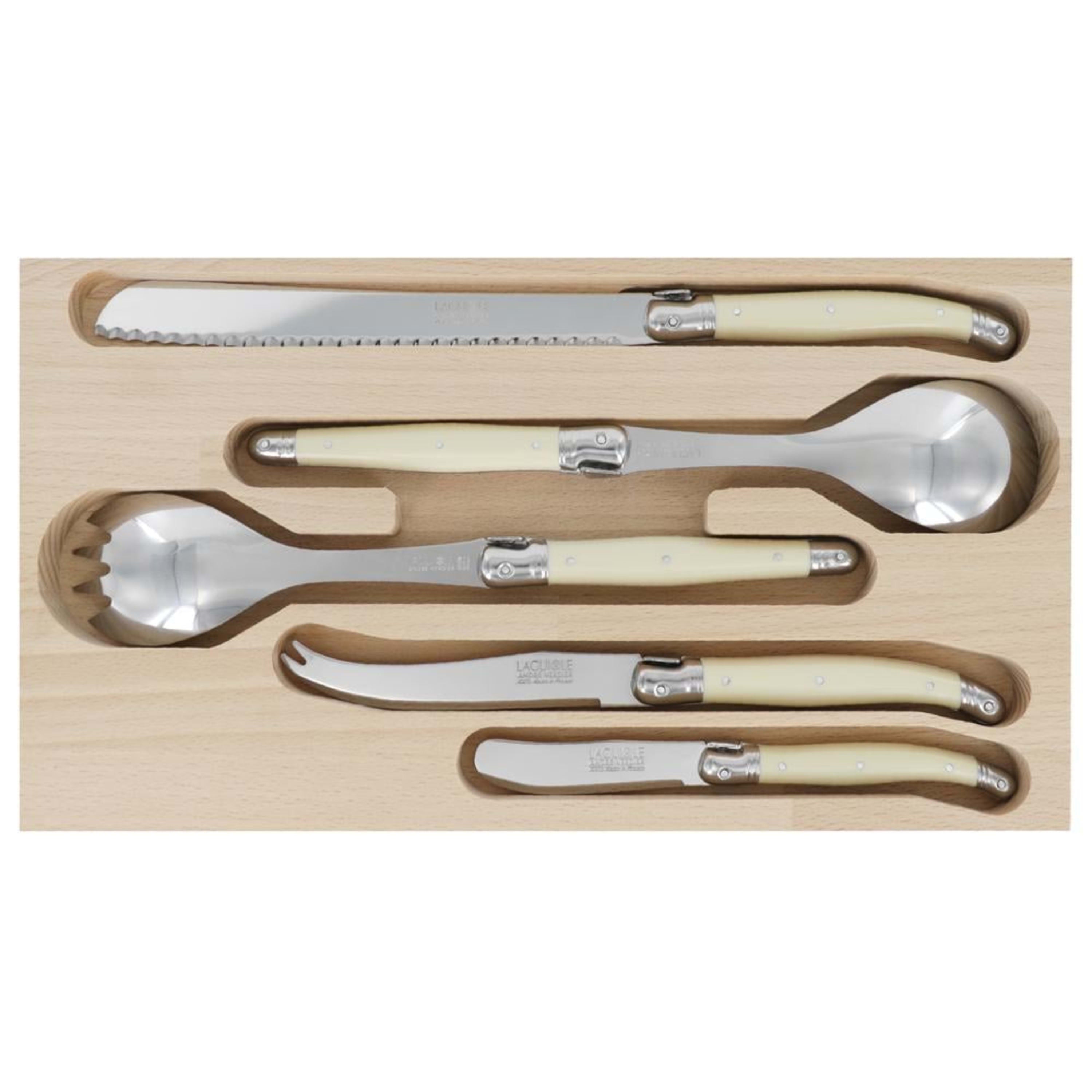 Laguiole André Verdier Debutant Host 5 Piece Set - Ivory