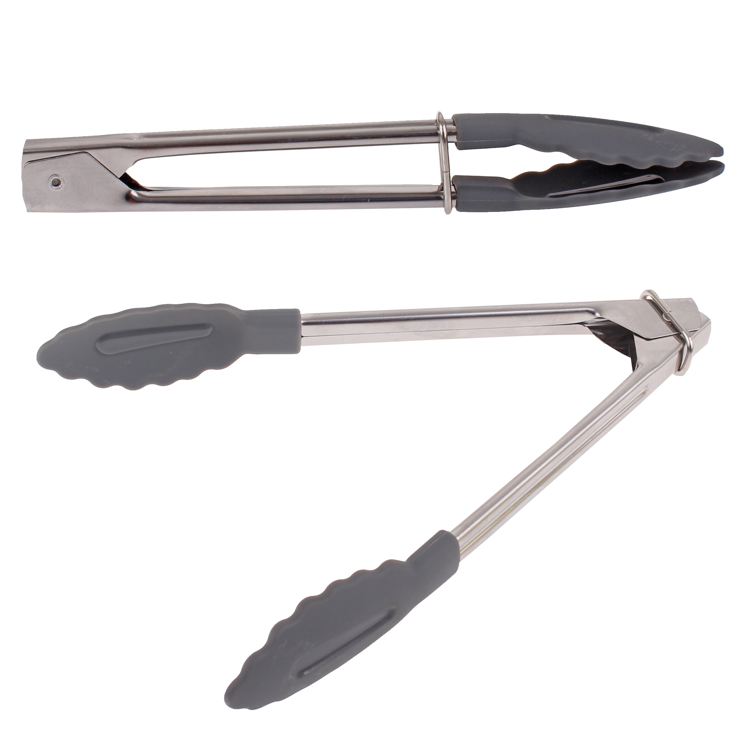 Appetito Stainless Steel 18cm Mini Tongs with Nylon Head  - Charcoal