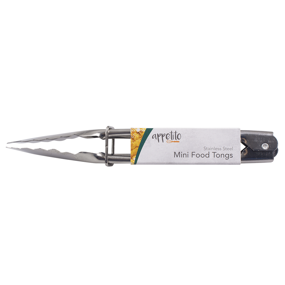 Appetito Stainless Steel 18cm Mini Tongs