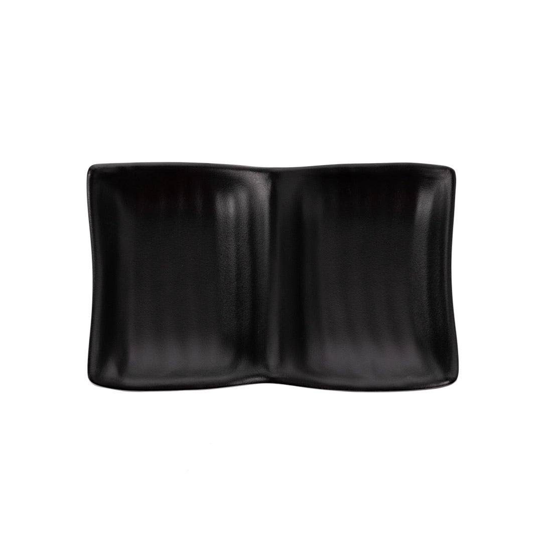 COUCOU Divided Dish 2 Comp 137x85mm - Matte Black