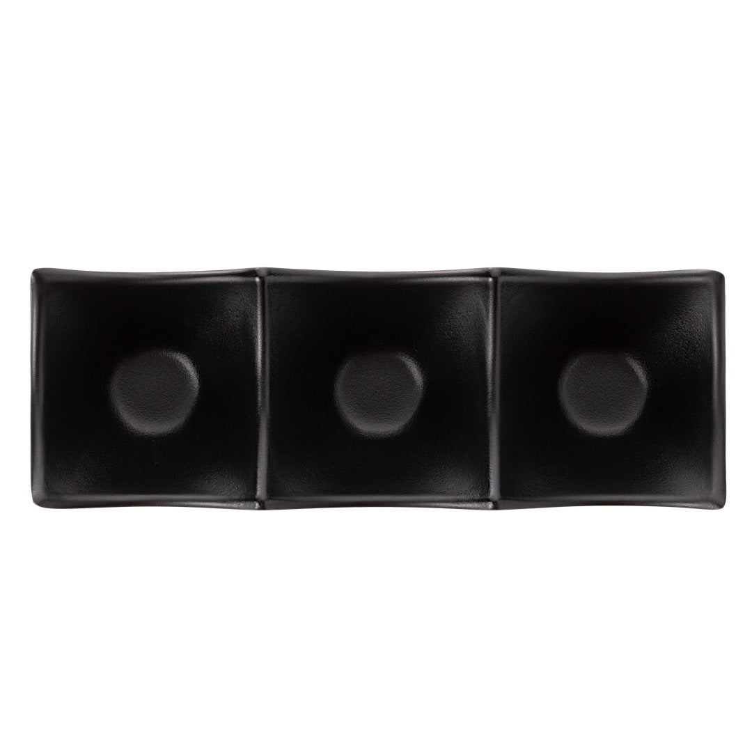 COUCOU Divided Dish 3 Comp 185x60mm - Matte Black