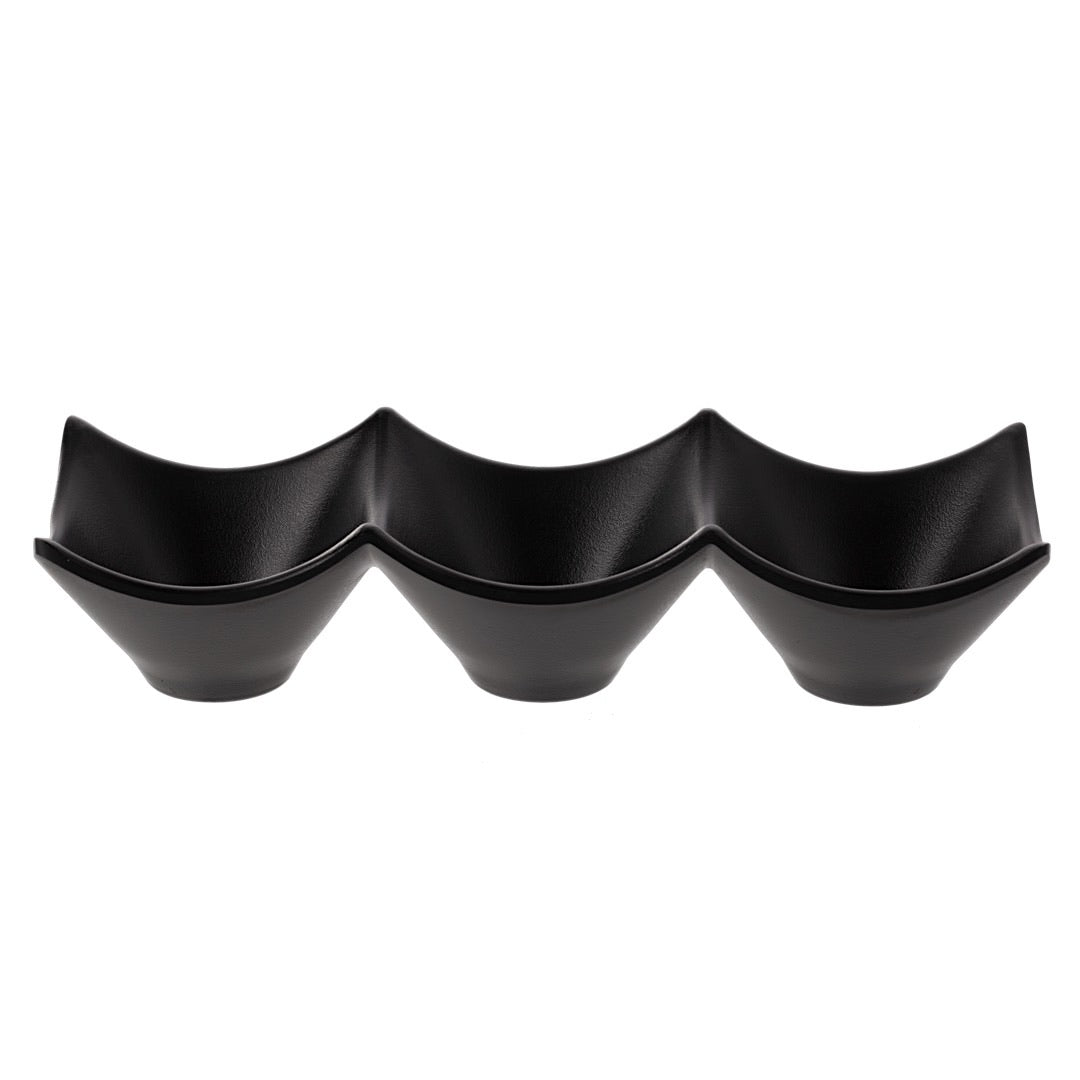 COUCOU Divided Dish 3 Comp 185x60mm - Matte Black