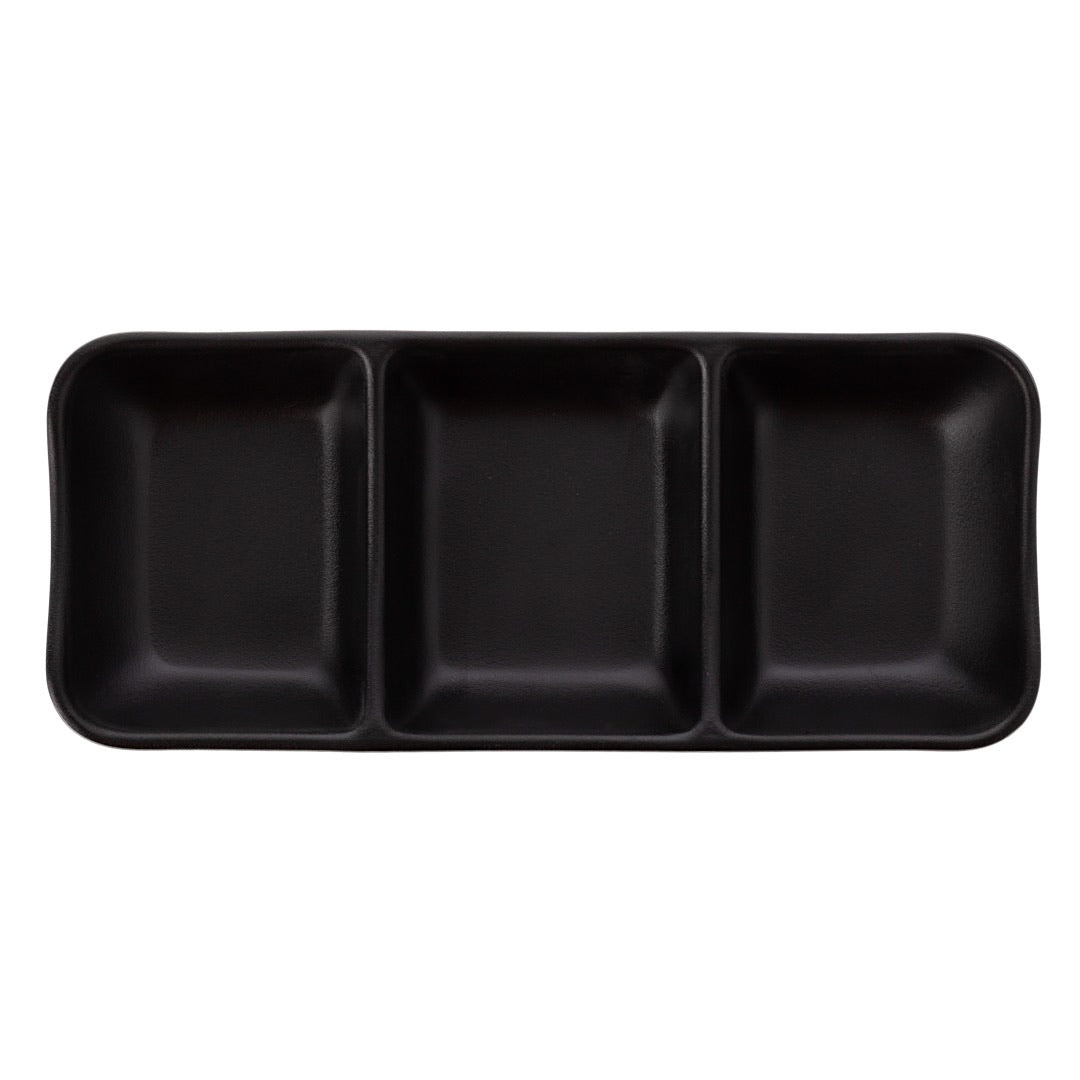 COUCOU Divided Dish 3 Comp 190x80mm - Matte Black