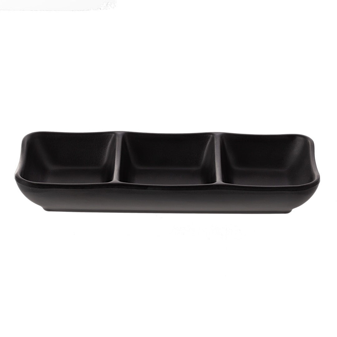 COUCOU Divided Dish 3 Comp 190x80mm - Matte Black
