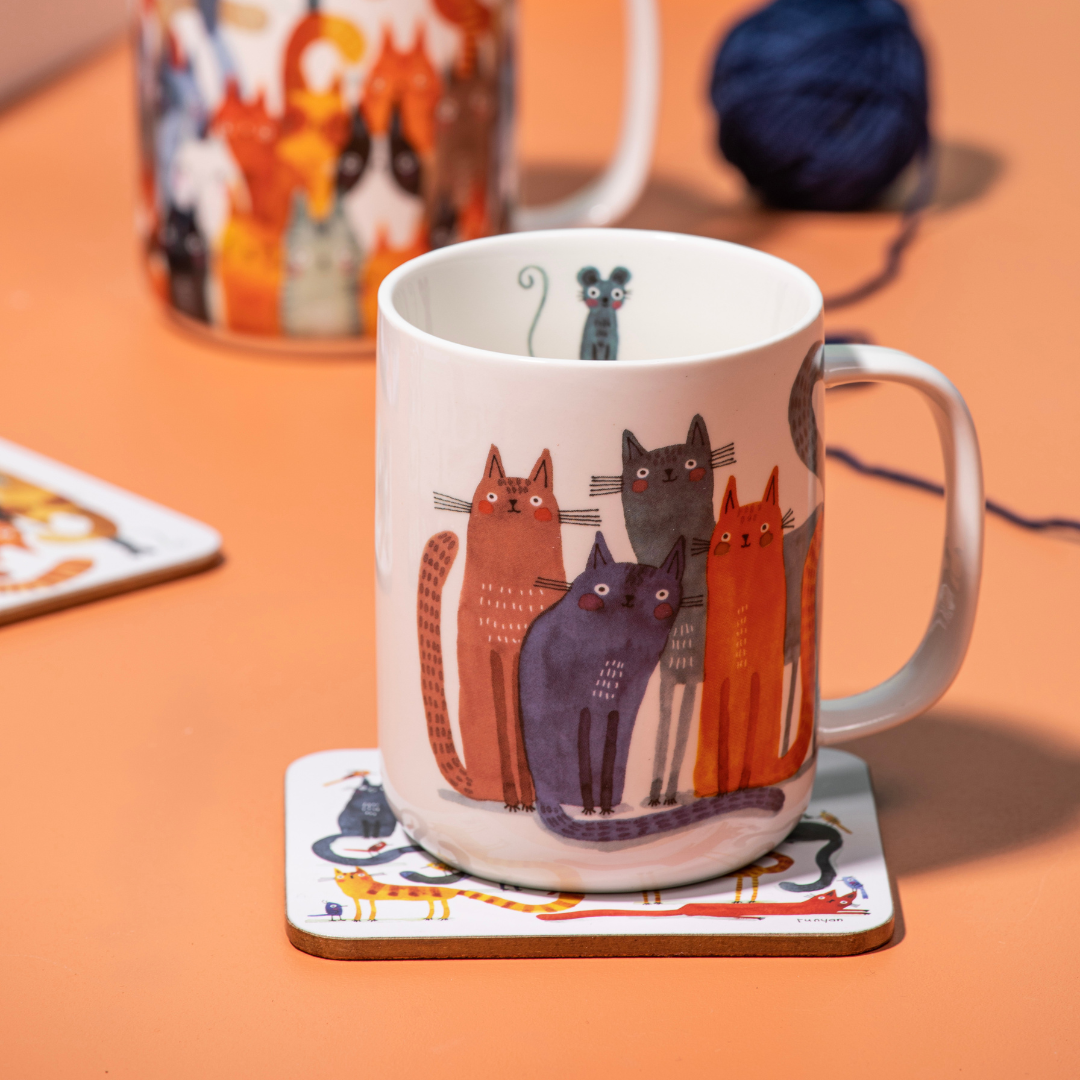 Ashdene Quirky Cats Four Friends Mug
