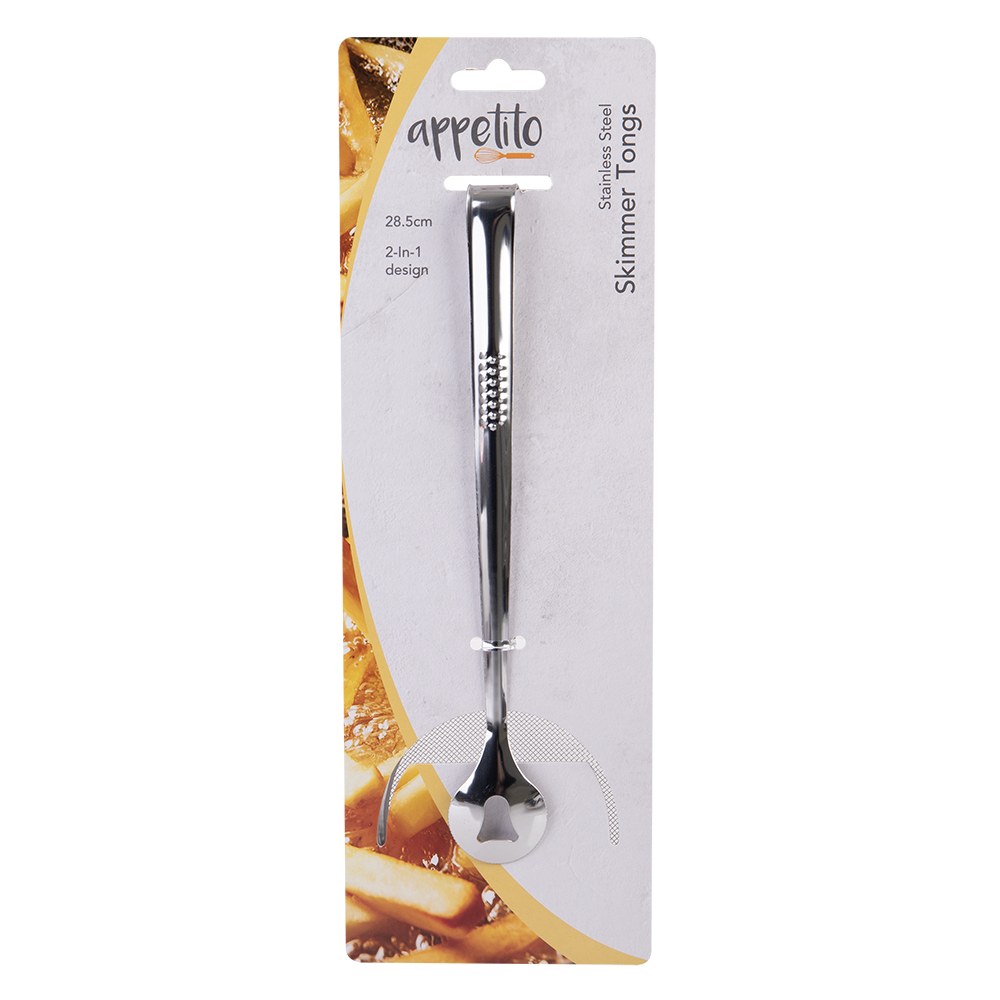 Appetito Stainless Steel Skimmer Tong 28.5cm