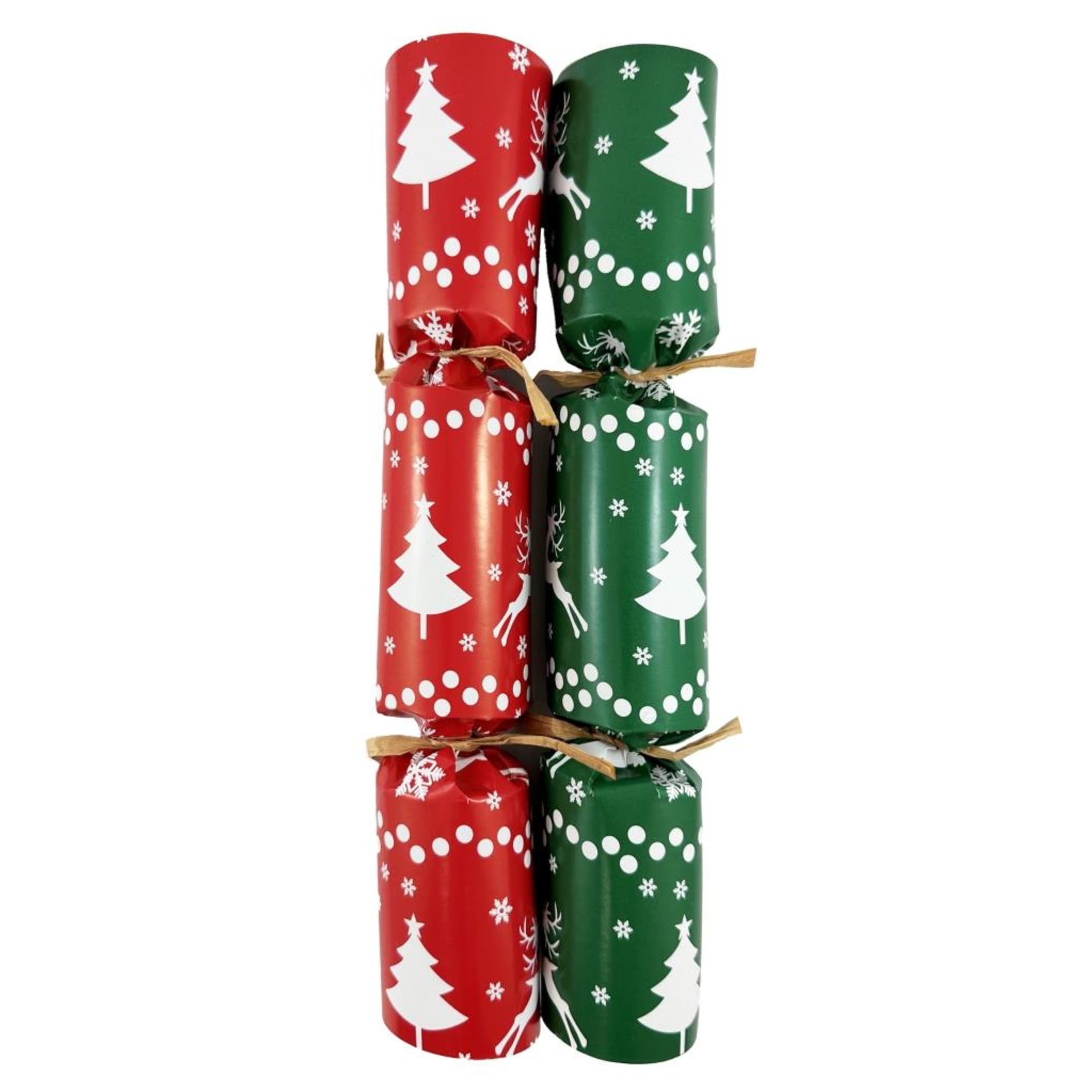 Occasions BonBons 250mm Paper Red & Green Reindeer & Christmas Trees (50 Pack)