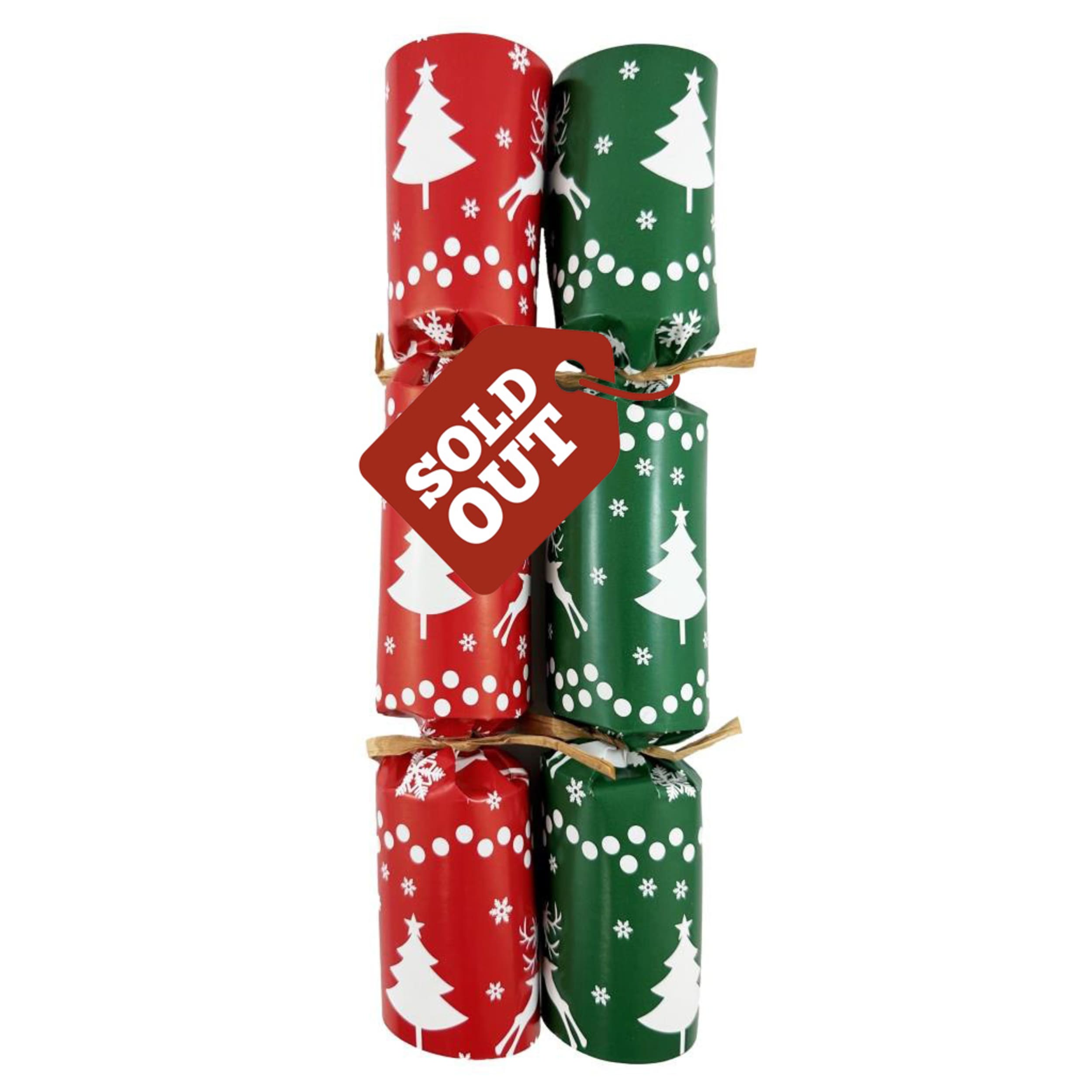 Occasions BonBons 250mm Paper Red & Green Reindeer & Christmas Trees (50 Pack)