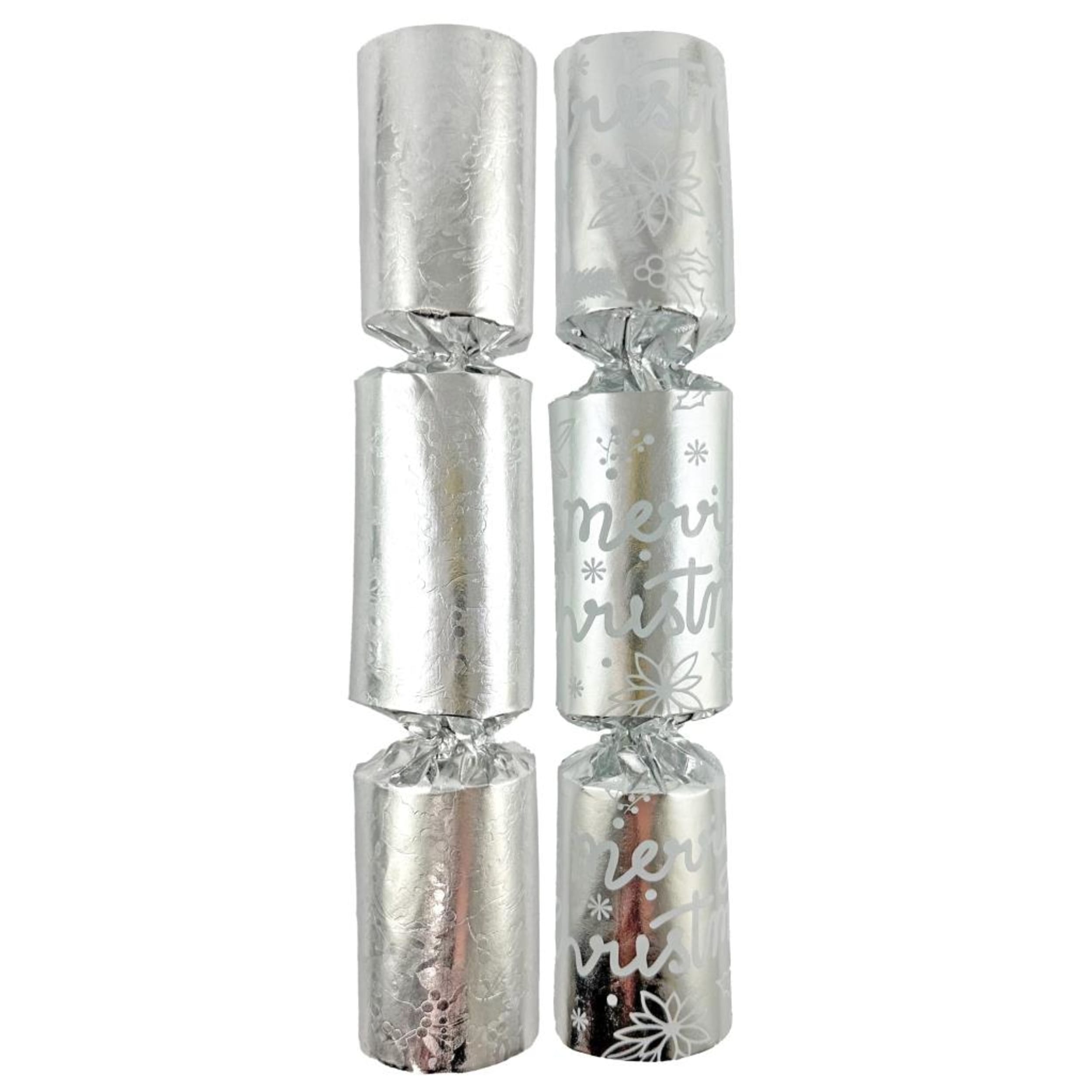 Occasions BonBons 250mm Foil Silver Embossed & Printed (50 Pack)