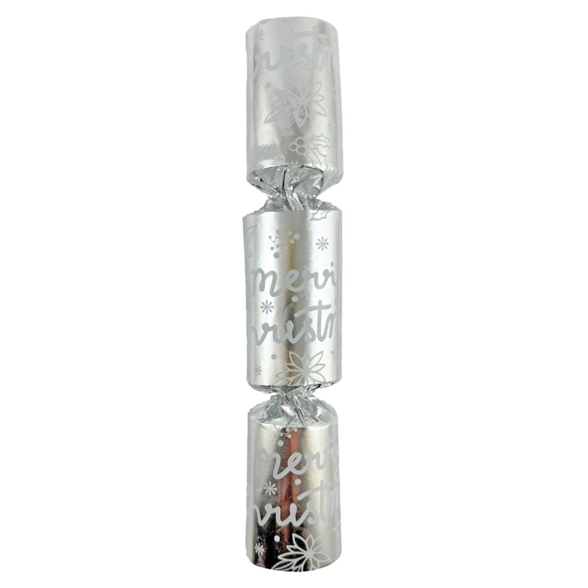 Occasions BonBons 250mm Foil Silver Embossed & Printed (50 Pack)