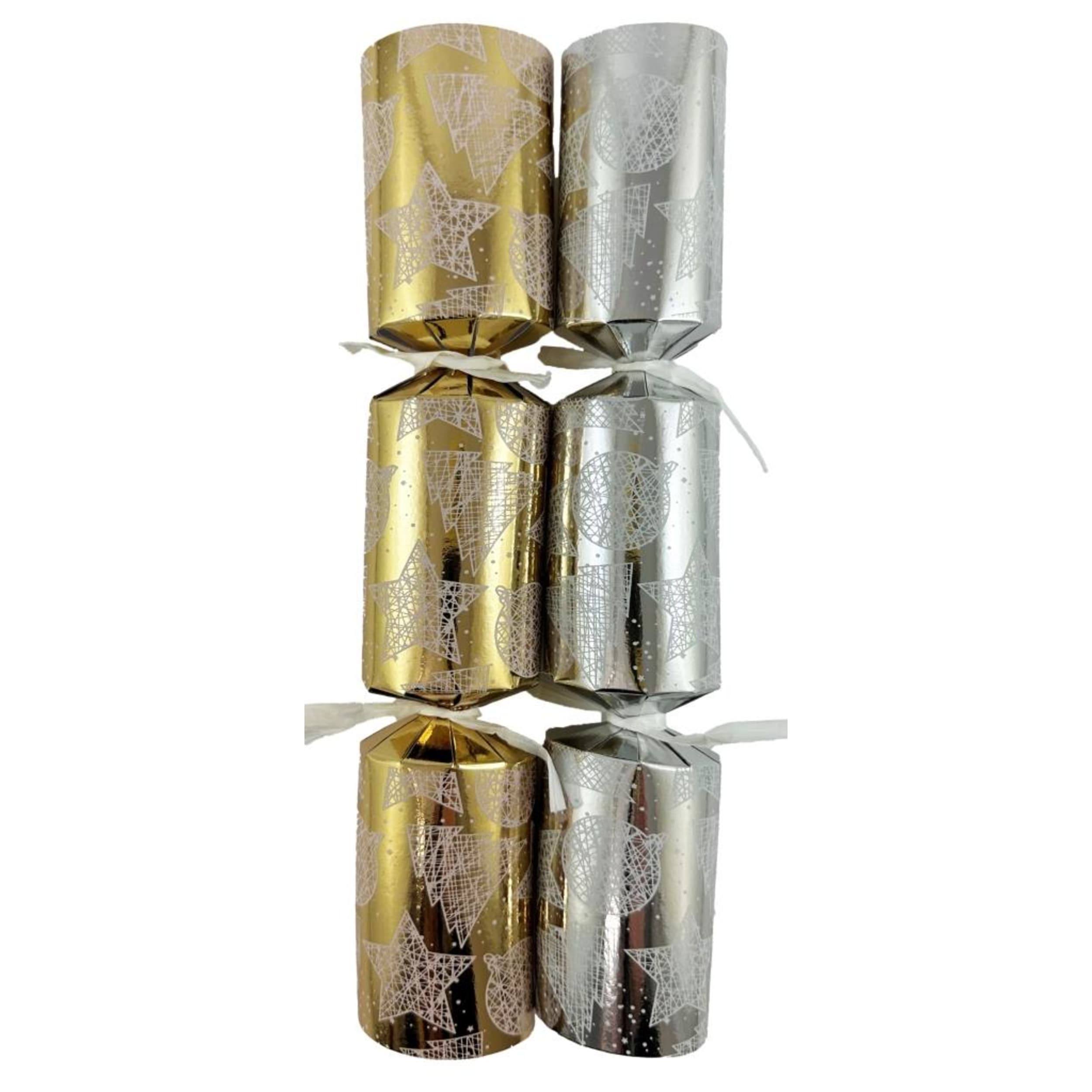 Occasions BonBons 250mm Foil Board Baubles on Gold and Silver (50 Pack)