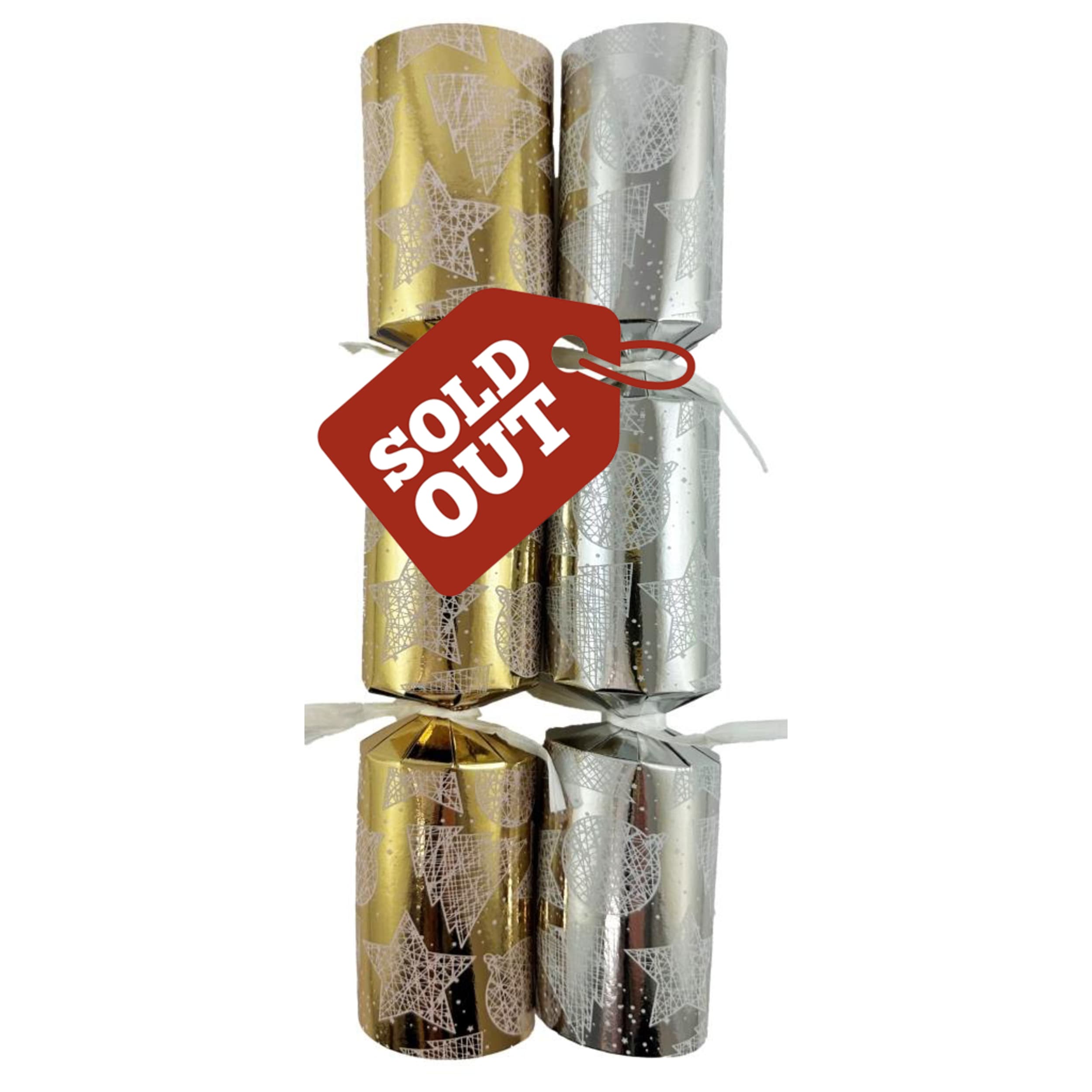 Occasions BonBons 250mm Foil Board Baubles on Gold and Silver (50 Pack)