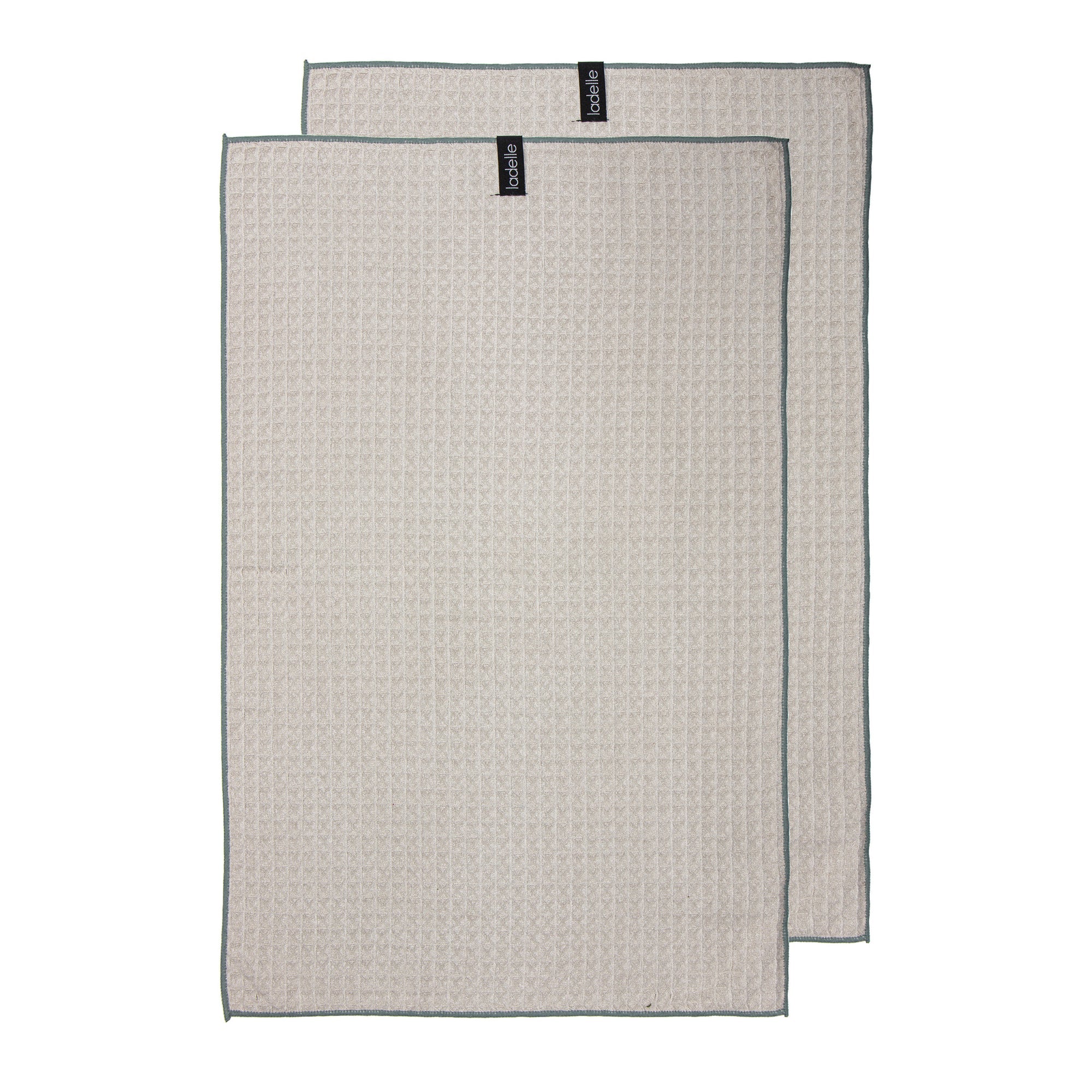 Ladelle Mega Waffle Microfibre Taupe 2pk Kitchen Towel