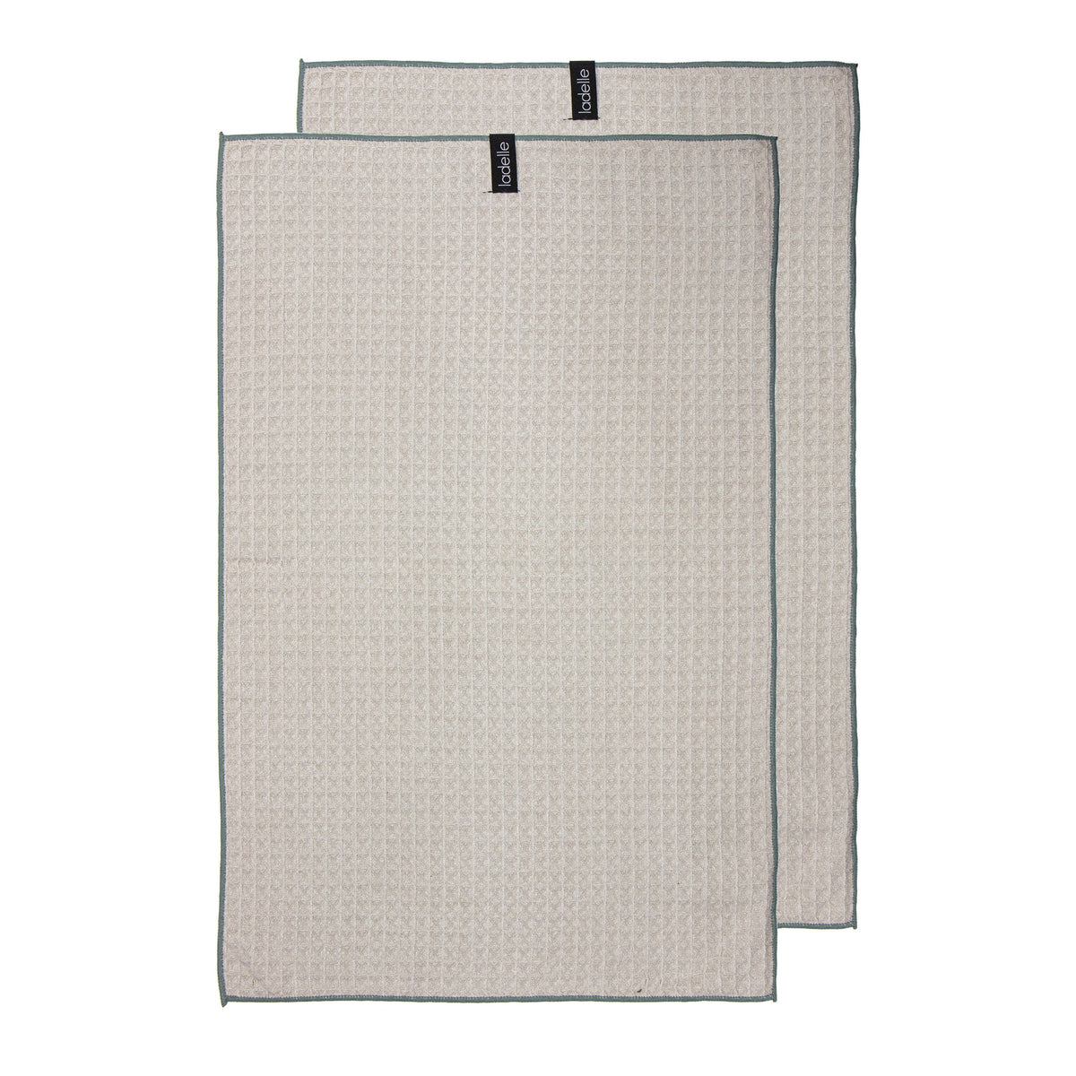 Ladelle Mega Waffle Microfibre Taupe 2pk Kitchen Towel