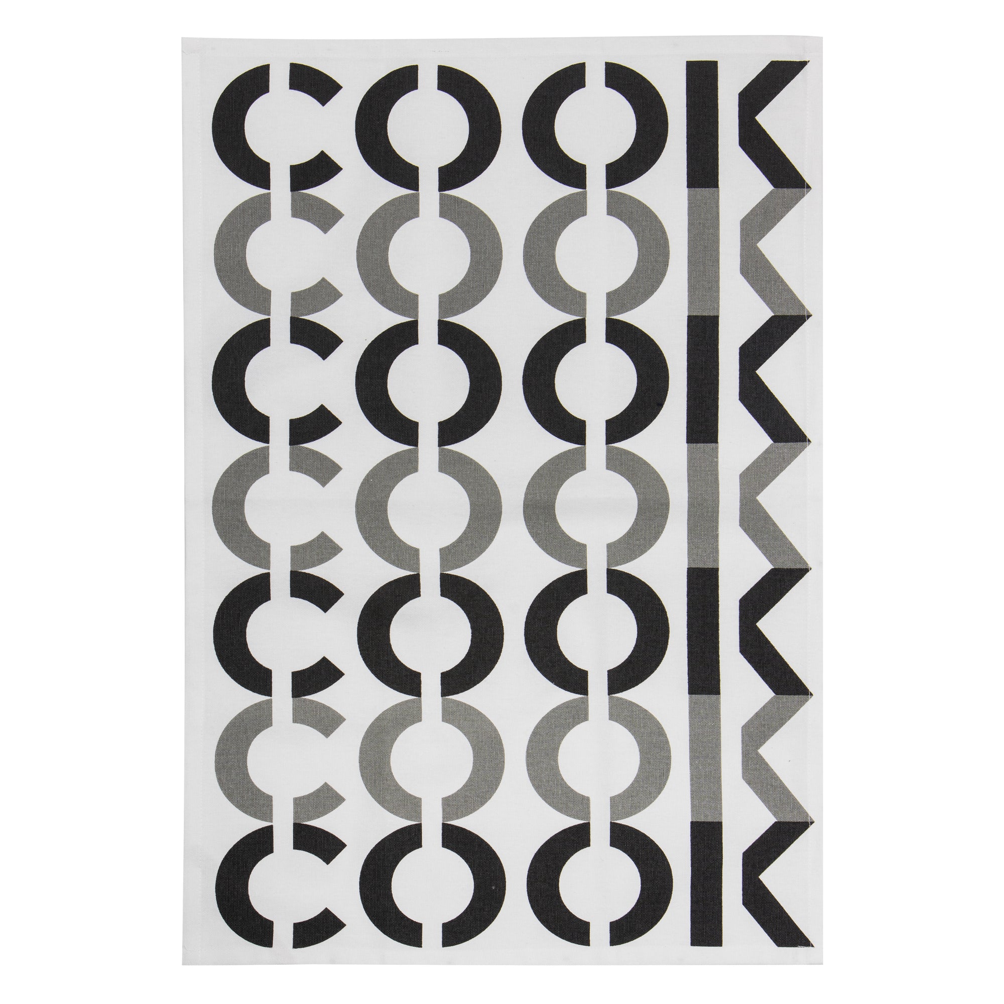 Ladelle Cook & Bake Printed Charcoal 4pk Kitchen Towel