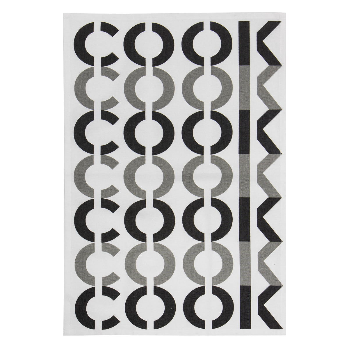 Ladelle Cook & Bake Printed Charcoal 4pk Kitchen Towel