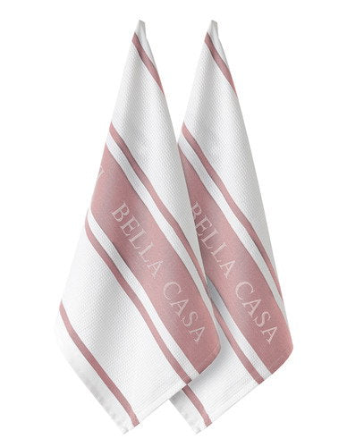 Ladelle Bella Casa Pale Pink 2pk Kitchen Towel