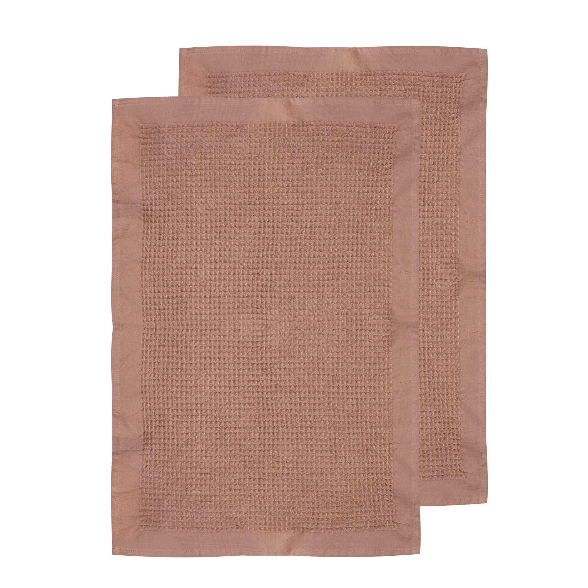Ladelle Ollie Waffle Terracotta 2pk Kitchen Towel